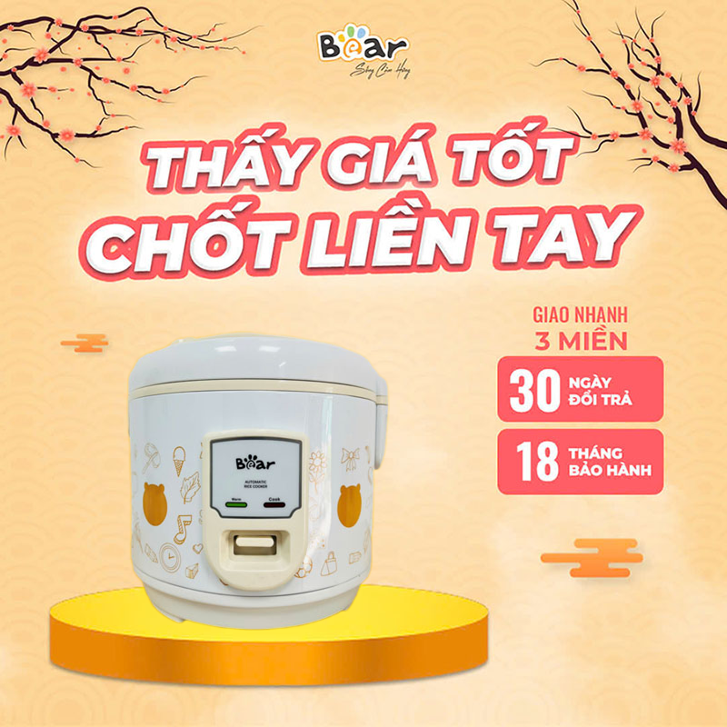 [SALE 20/10] Nồi cơm điện 3.0L Bear SB-NC30C