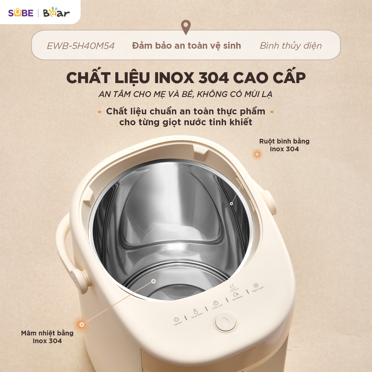 Chất liệu INOX 304 cao cấp